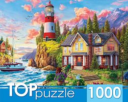 Пазл TOP Puzzle 1000 деталей: Маяк и домик у моря