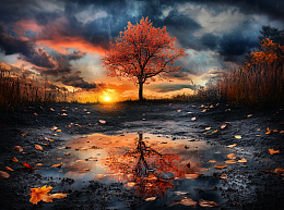 Пазл Алма мини 150 деталей. Отражение осени