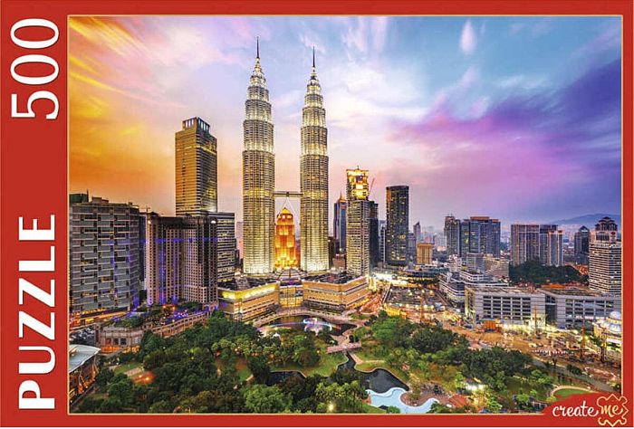 Пазл Рыжий Кот 500 деталей: Малайзия. Башни Петронас на закате