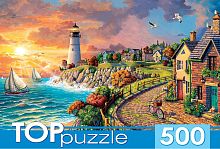 Пазл TOP Puzzle 500 деталей: Прибрежный город и маяк
