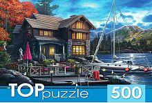 Пазл TOP Puzzle 500 деталей: Ночной дом и яхта