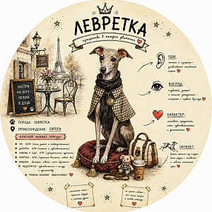 Пазл Алма деревянный круглый 142 детали. Собаки. Левретка