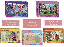 Набор Step Puzzle для детей 5 шт 30 деталей: Мультфильмы 2