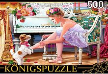 Пазл Konigspuzzle 500 деталей: Балерина и щенок