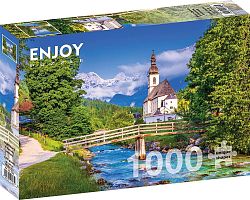 Пазл Enjoy 1000 деталей: Маленькая церковь в Рамзау, Германия