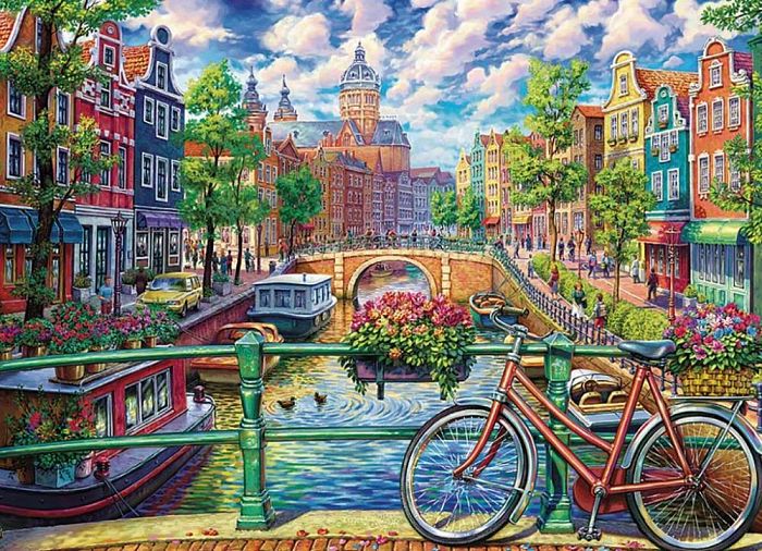 Пазл Cobble Hill 1000 деталей: Каналы Амстердама