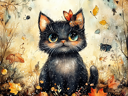 Пазл Алма деревянный 500 деталей. Пушистые создания. Котик с бабочкой