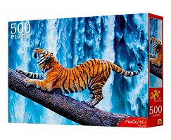 Пазл Рыжий Кот 500 деталей: Тигр у водопада