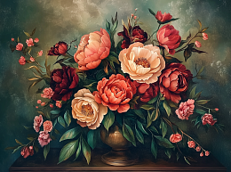 Картина интерьерная на стену, постер. Пионы