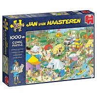 Пазл Jumbo 1000 деталей: Кемпинг в лесу (УЦЕНКА)