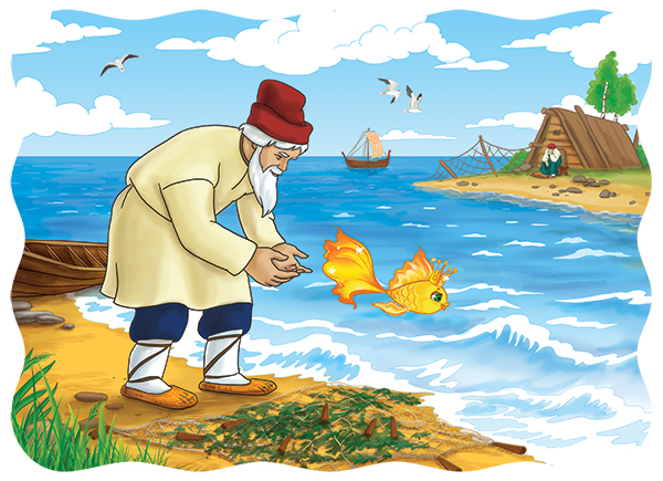 Пазл Castorland 30 деталей: Сказка о рыбаке и рыбке