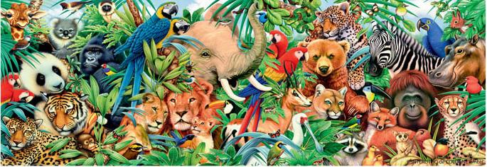 Пазл Степ 1000 деталей: Мир животных Panorama