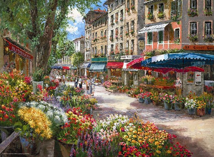 Пазл Anatolian 1000 деталей: Цветочный рынок в Париже