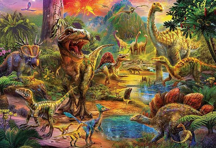 Пазл Educa 1000 деталей: Земля динозавров