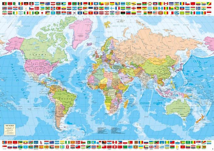 Пазл Educa 1500 деталей Политическая карта мира