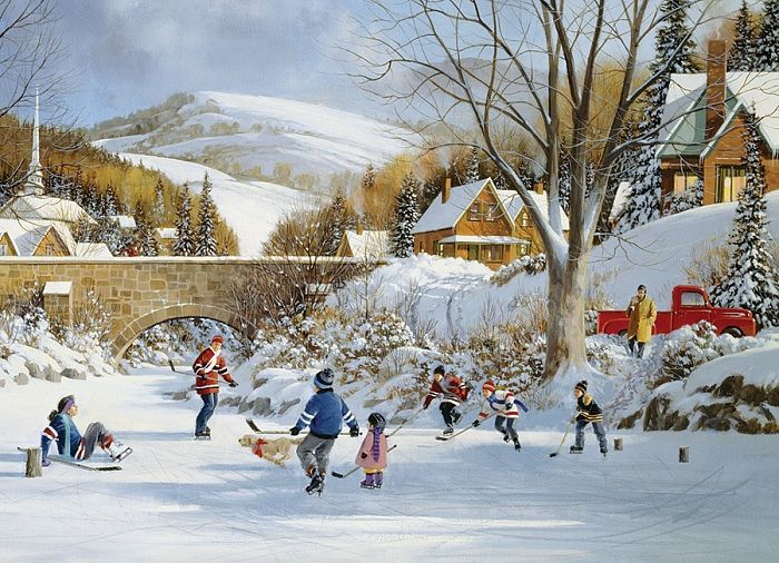 Пазл Cobble Hill 1000 деталей: Хоккей на замерзшем озере