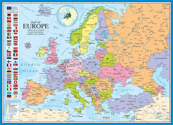 Пазл Eurographics 1000 деталей: Карта Европы