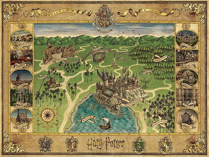 Пазл Ravensburger 1500 деталей: Гарри Поттер Карта Хогвартса