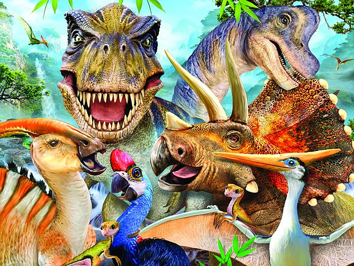 Пазл  Prime 3D 100 деталей: Динозавры селфи