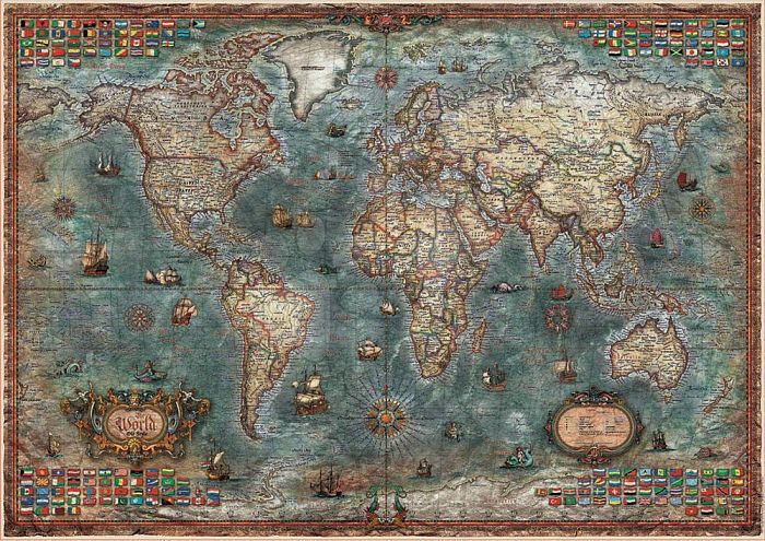 Пазл Educa 8000 деталей: Историческая карта мира
