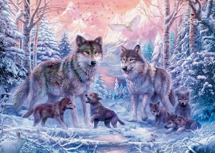 Пазл Ravensburger 1000 деталей: Северные волки