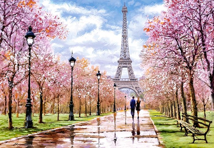 Пазл Castorland 1000 деталей: Романтическая прогулка по Парижу