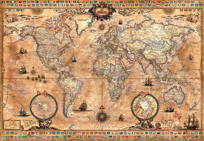 Пазл 1000 деталей Educa: Античная карта мира
