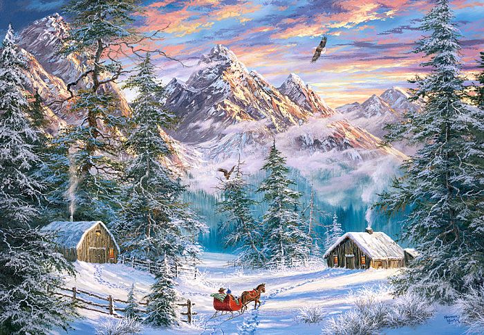 Пазл Castorland 1000 деталей: Рождество в горах