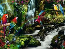 Пазл Ravensburger 2000 деталей: Разноцветные попугаи в джунглях