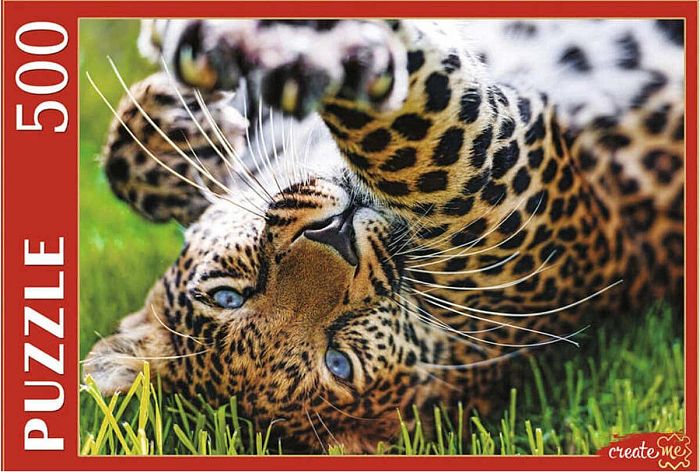 Пазл Рыжий Кот 500 деталей: Леопард на траве