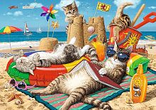 Пазл Trefl 1011 деталей: Коты на пляже