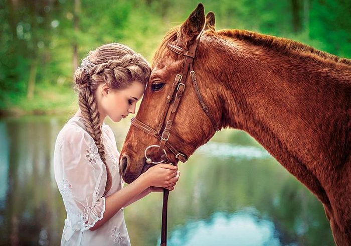 Пазл Castorland 500 деталей: Девушка и лошадь