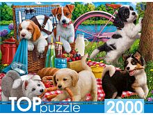 Пазл TOP Puzzle 2000 деталей: Щенки на пикнике