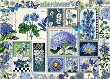 Пазл Cobble Hill 1000 деталей: Коллаж - Синие цветы