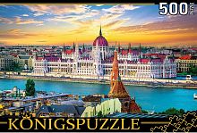 Пазл Konigspuzzle 500 деталей: Венгрия. Закат в Будапеште